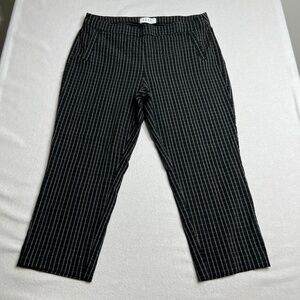 Elle Women's Large Black & White Plaid Crop Capri Pants